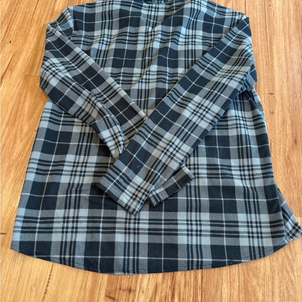 Weatherproof Black and Gray Plaid Sweater